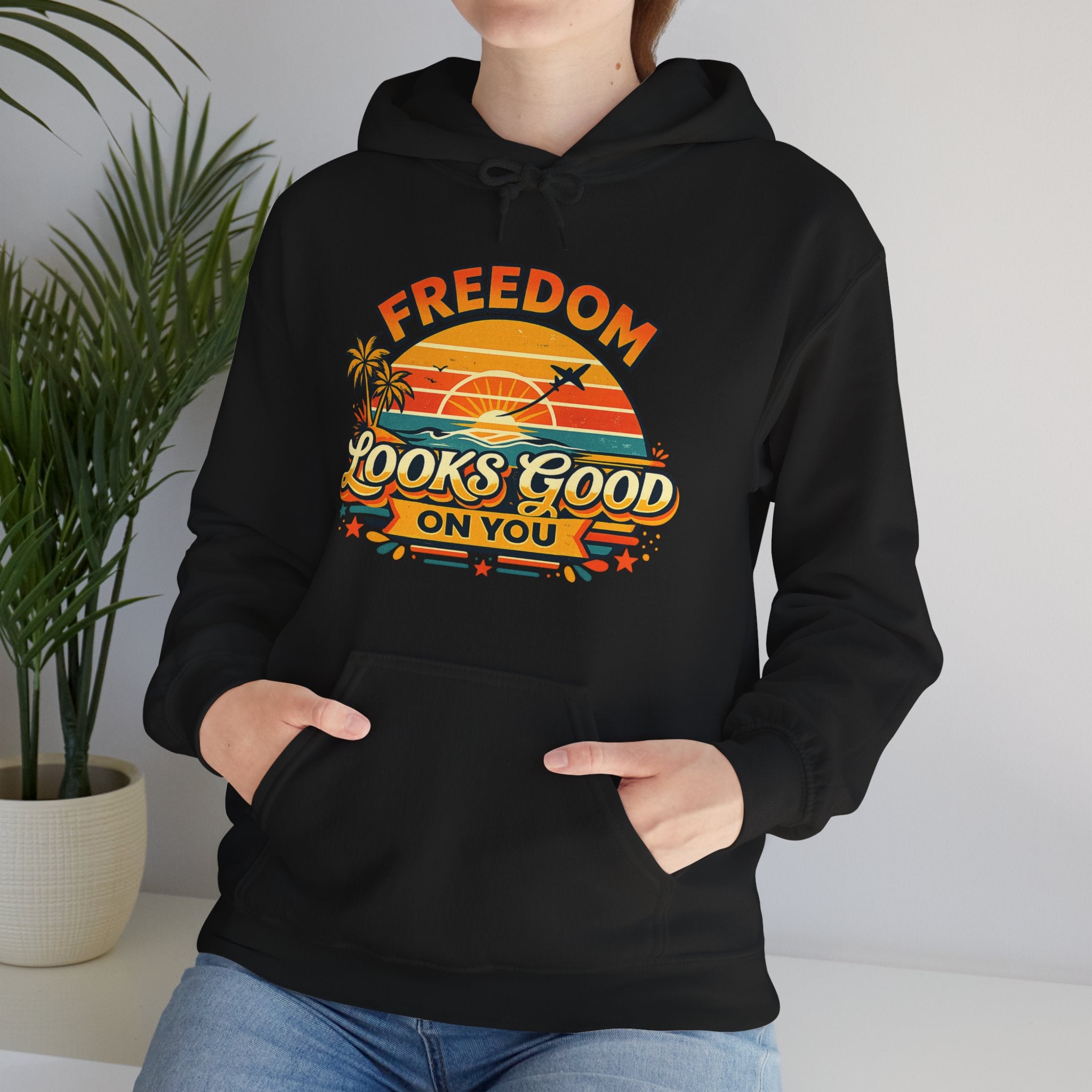 Freedom Looks Good On You Retro Hoodie – Travel Sweatshirt
