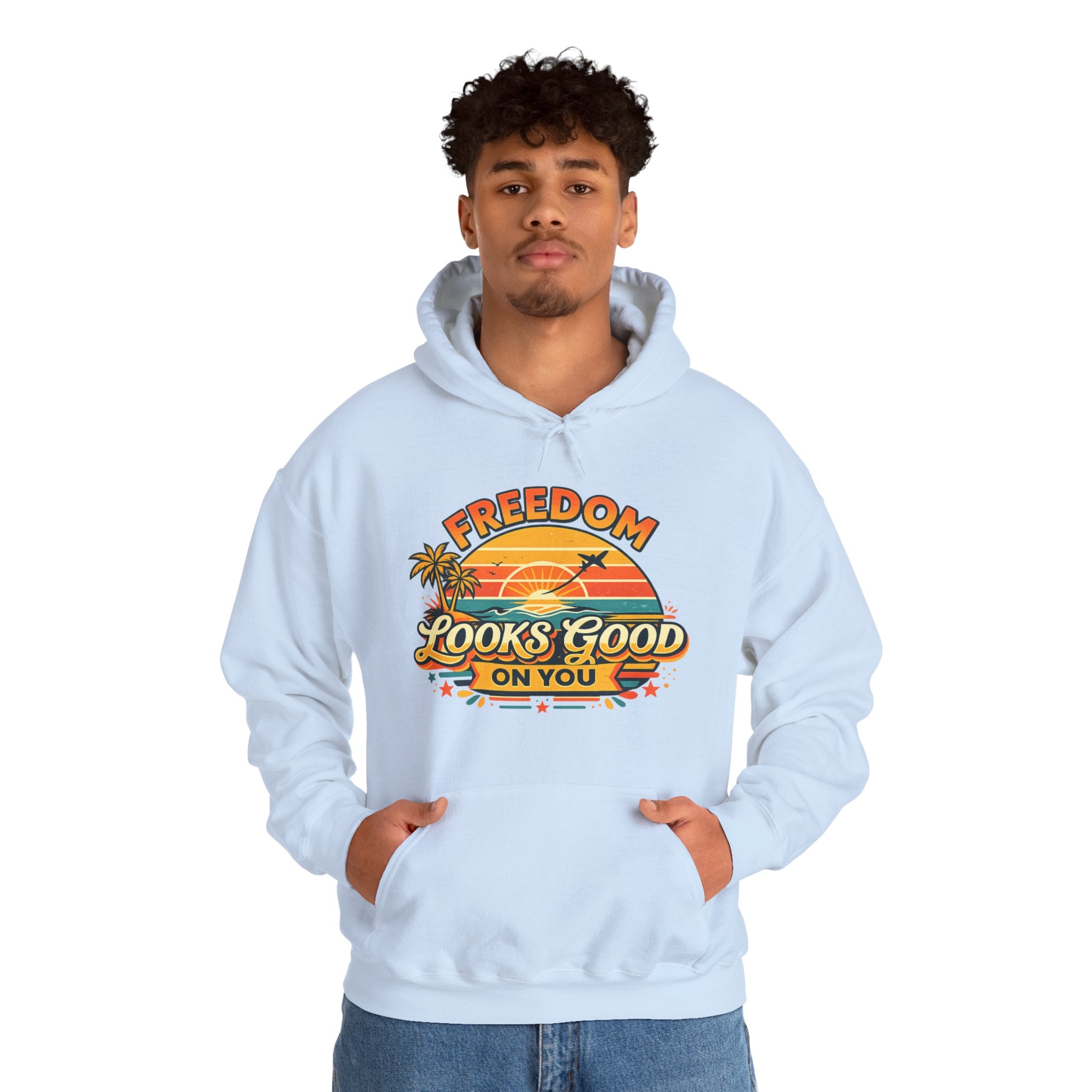 Freedom Looks Good On You Retro Hoodie – Travel Sweatshirt