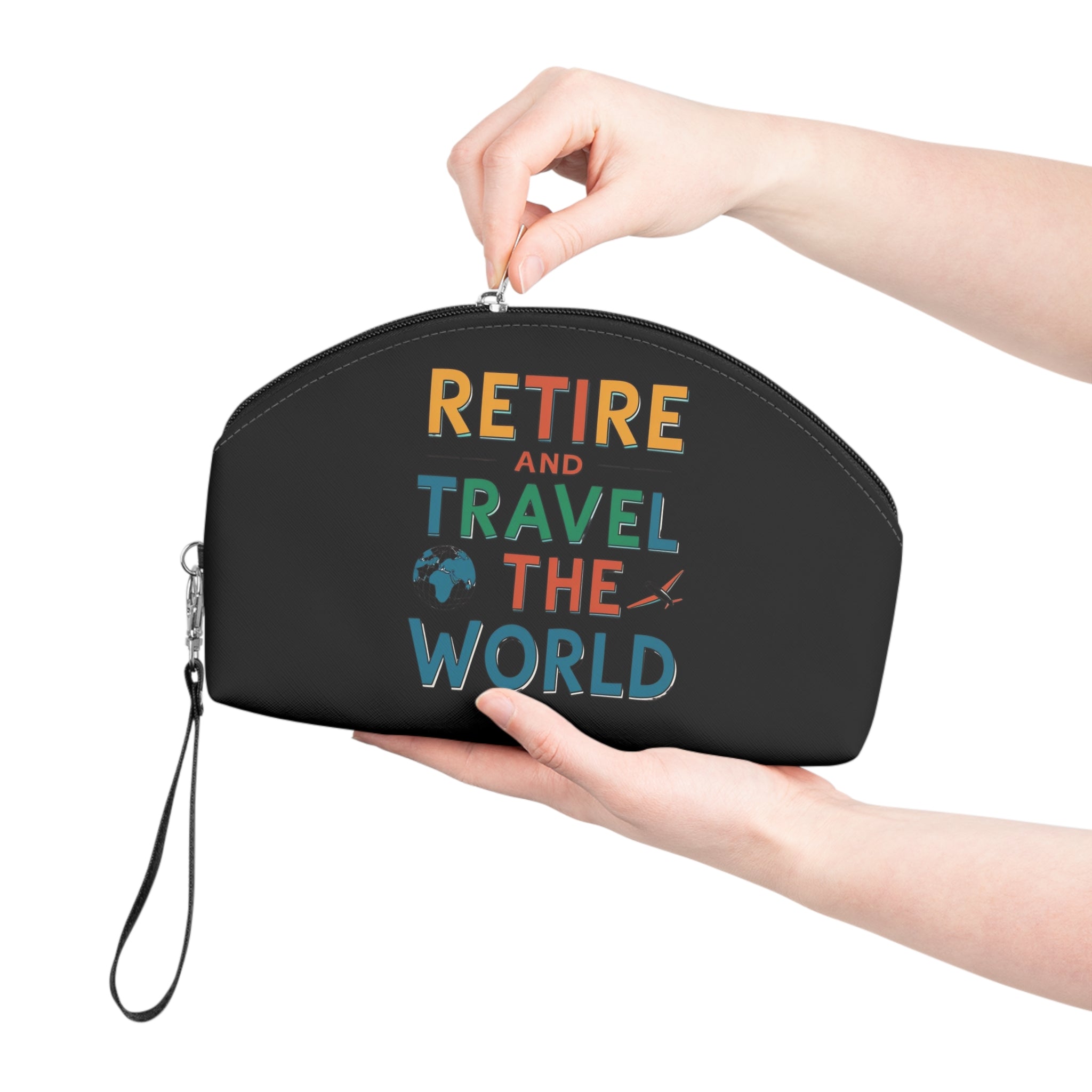 Retire & Travel the World Makeup Bag – Travel Cosmetic Pouch