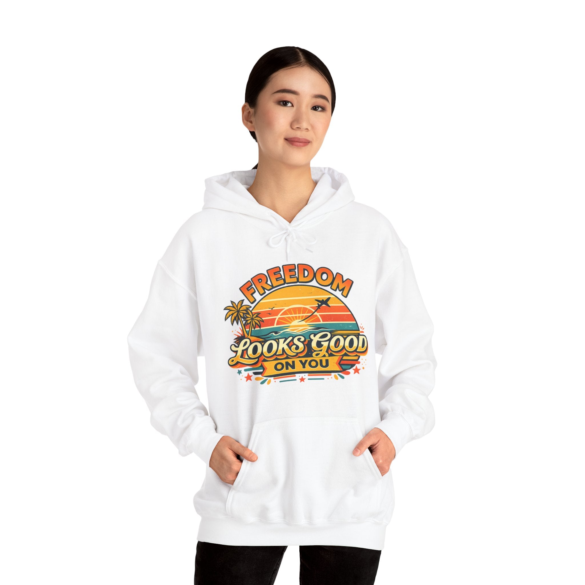 Freedom Looks Good On You Retro Hoodie – Travel Sweatshirt