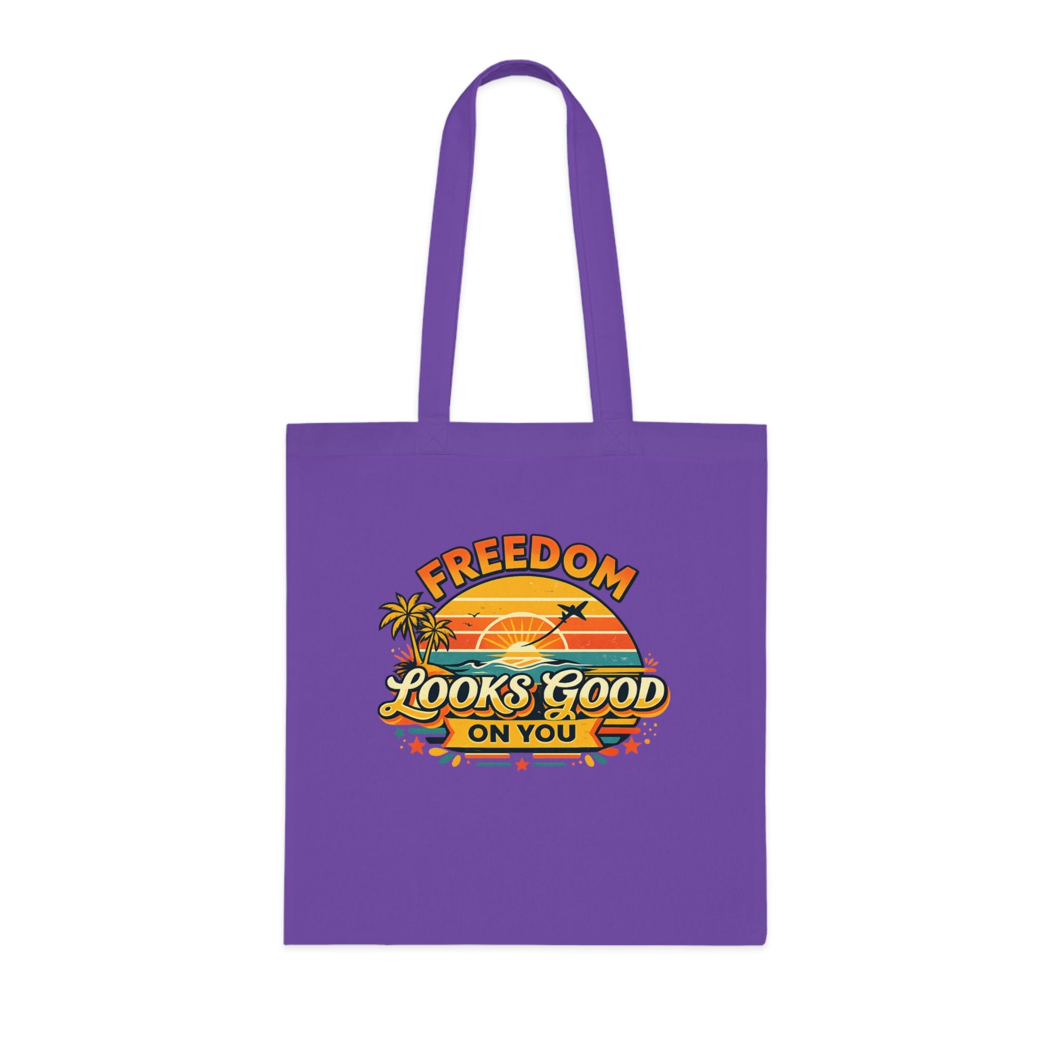 Freedom Looks Good On You Tote Bag – Retro Travel Canvas Tote