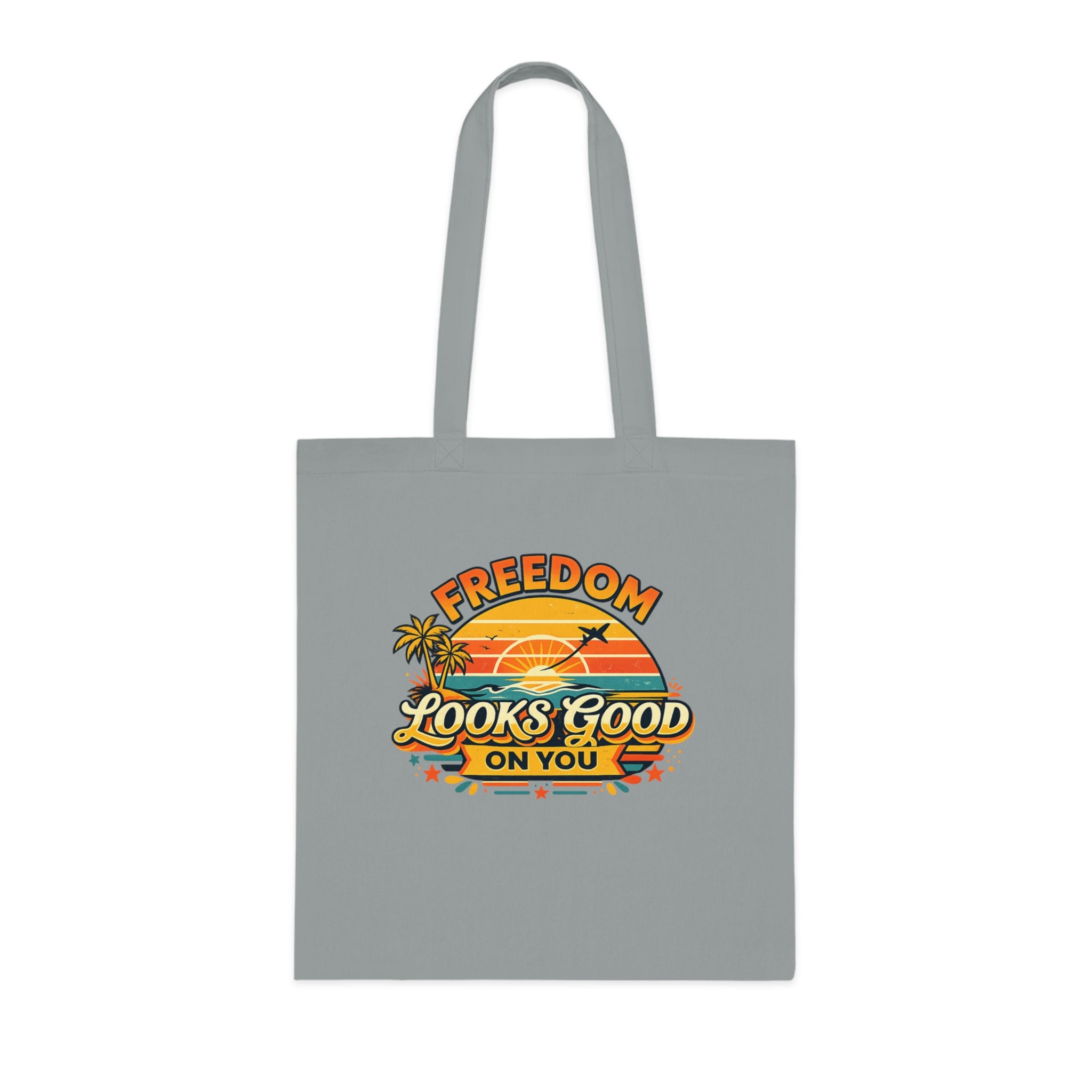 Freedom Looks Good On You Tote Bag – Retro Travel Canvas Tote