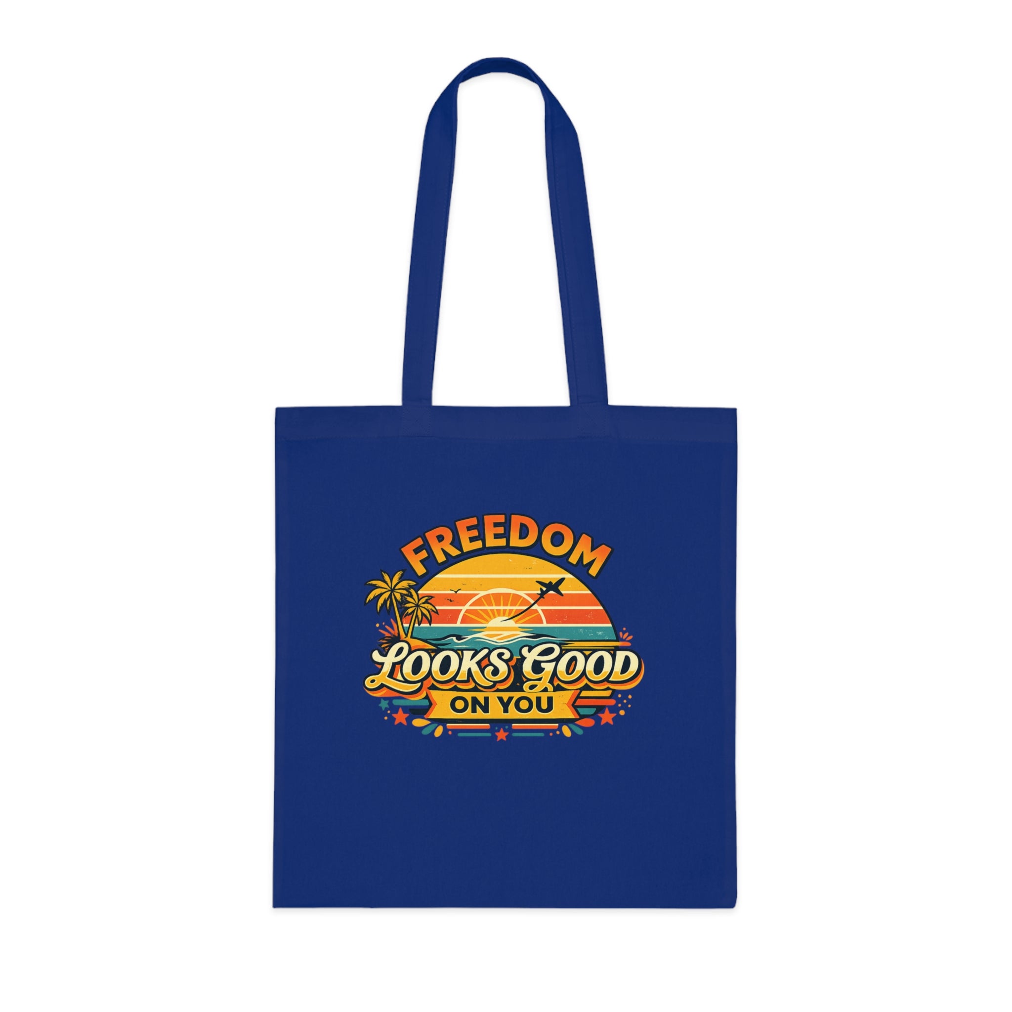 Freedom Looks Good On You Tote Bag – Retro Travel Canvas Tote