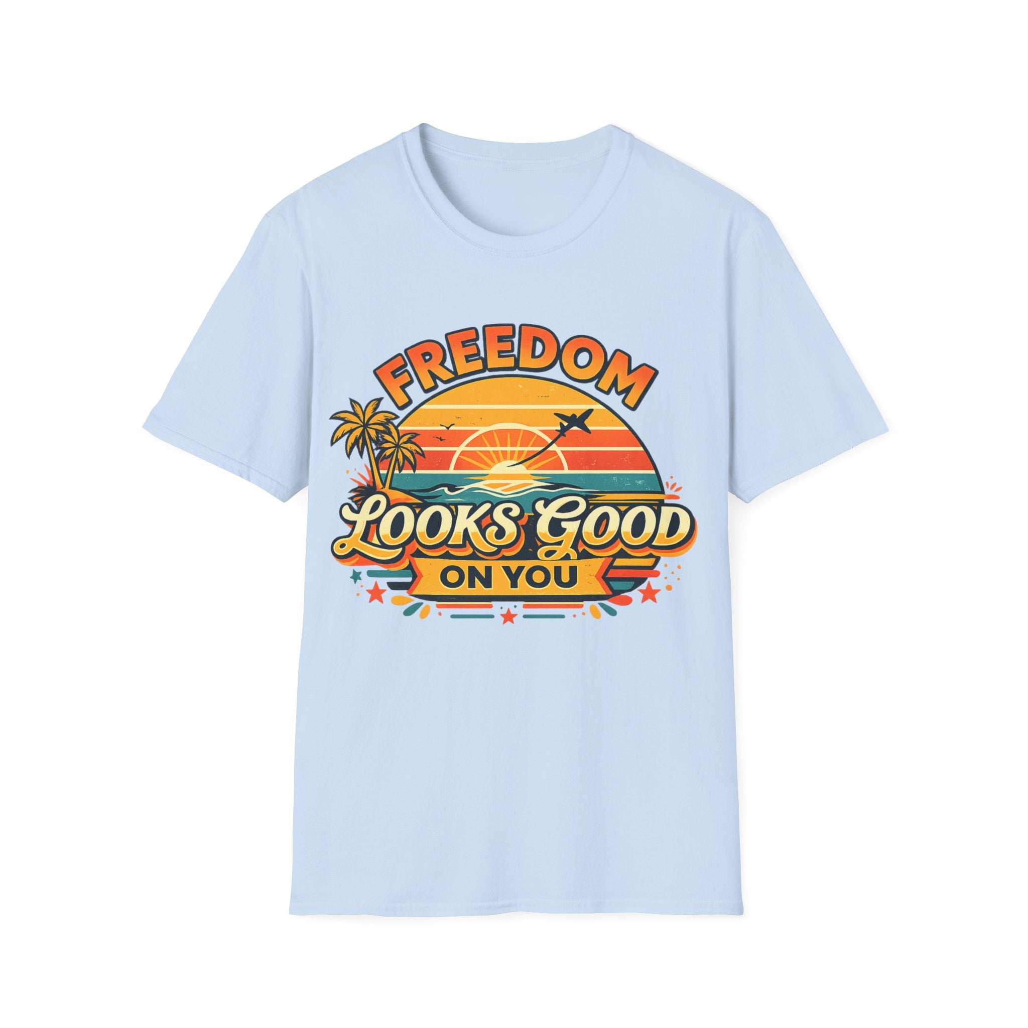 Freedom Looks Good On You Shirt – Retro Sunset Travel T-Shirt
