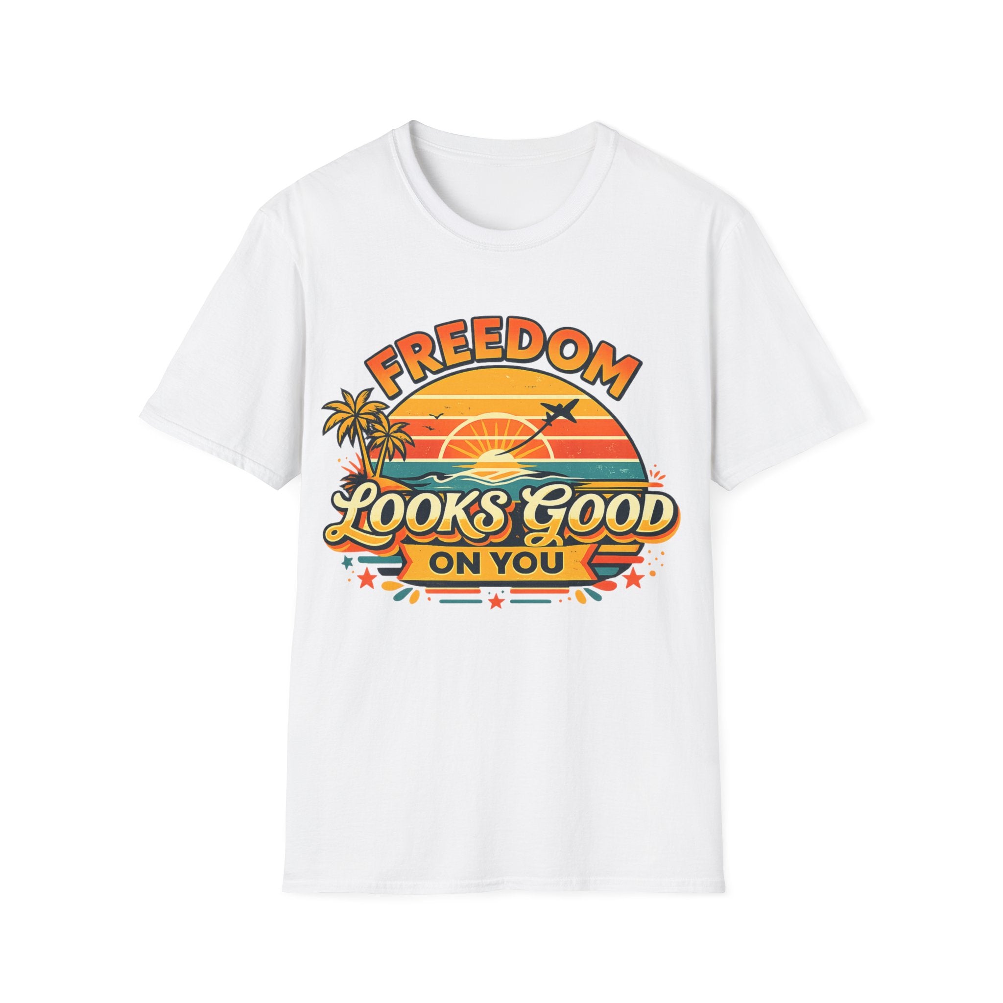 Freedom Looks Good On You Shirt – Retro Sunset Travel T-Shirt