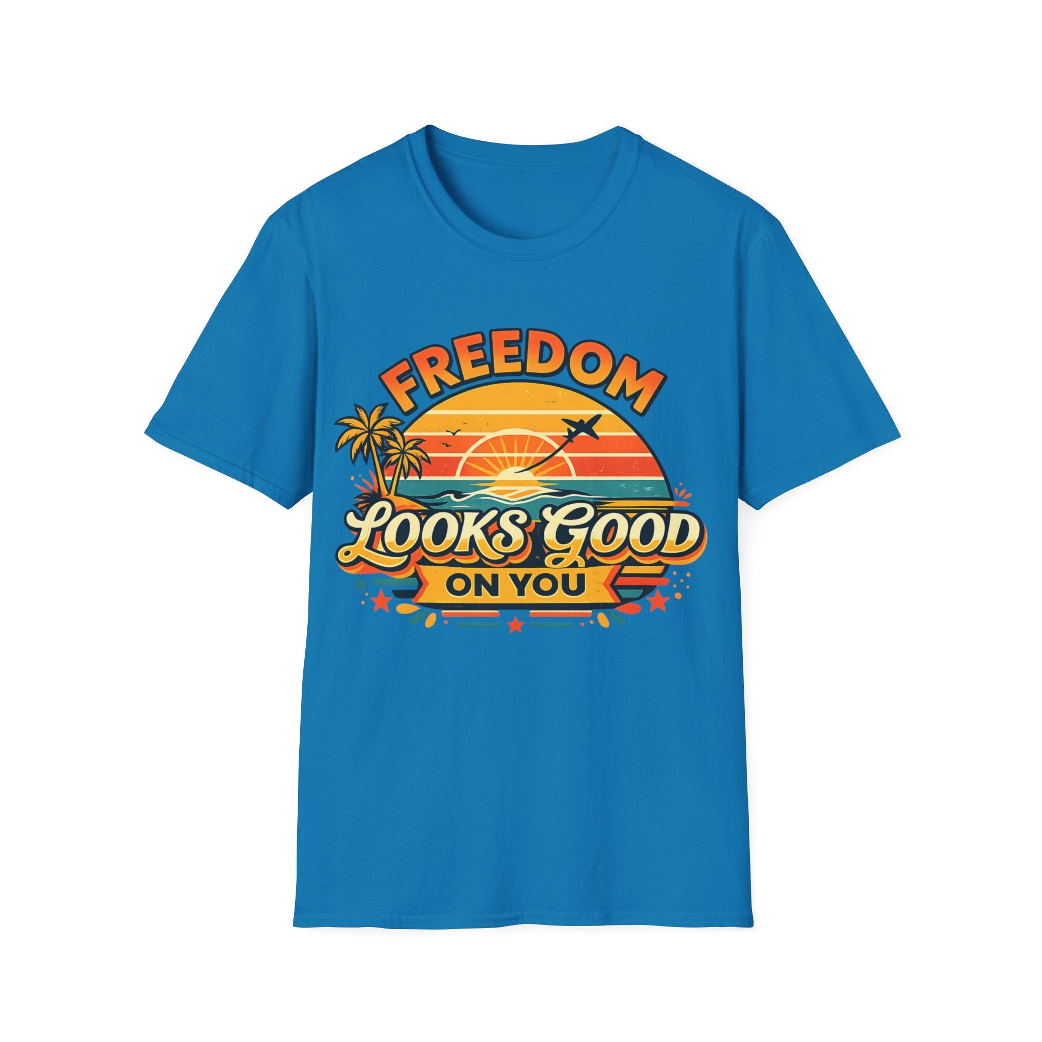 Freedom Looks Good On You Shirt – Retro Sunset Travel T-Shirt