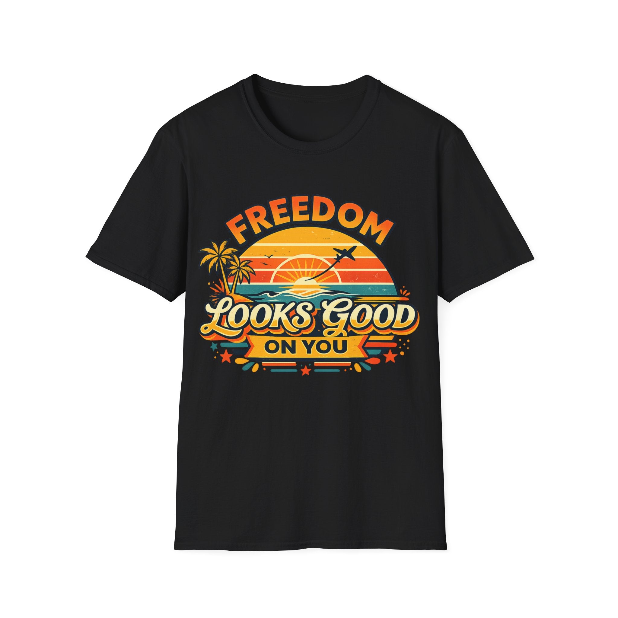 Freedom Looks Good On You Shirt – Retro Sunset Travel T-Shirt