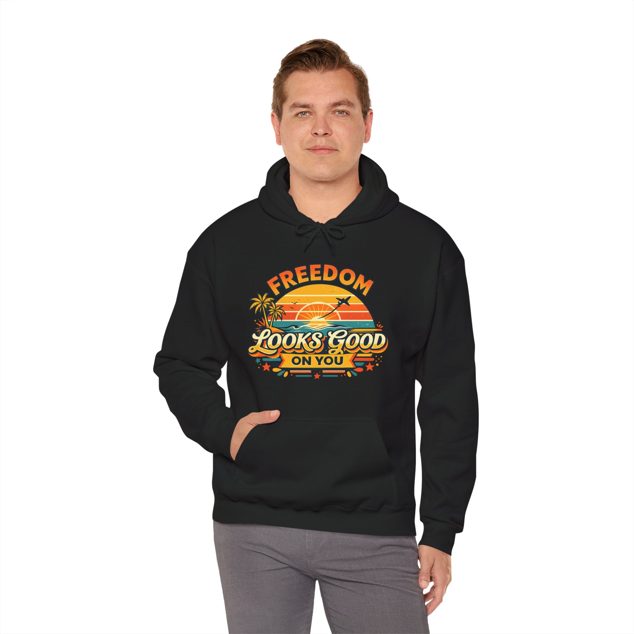 Freedom Looks Good On You Retro Hoodie – Travel Sweatshirt