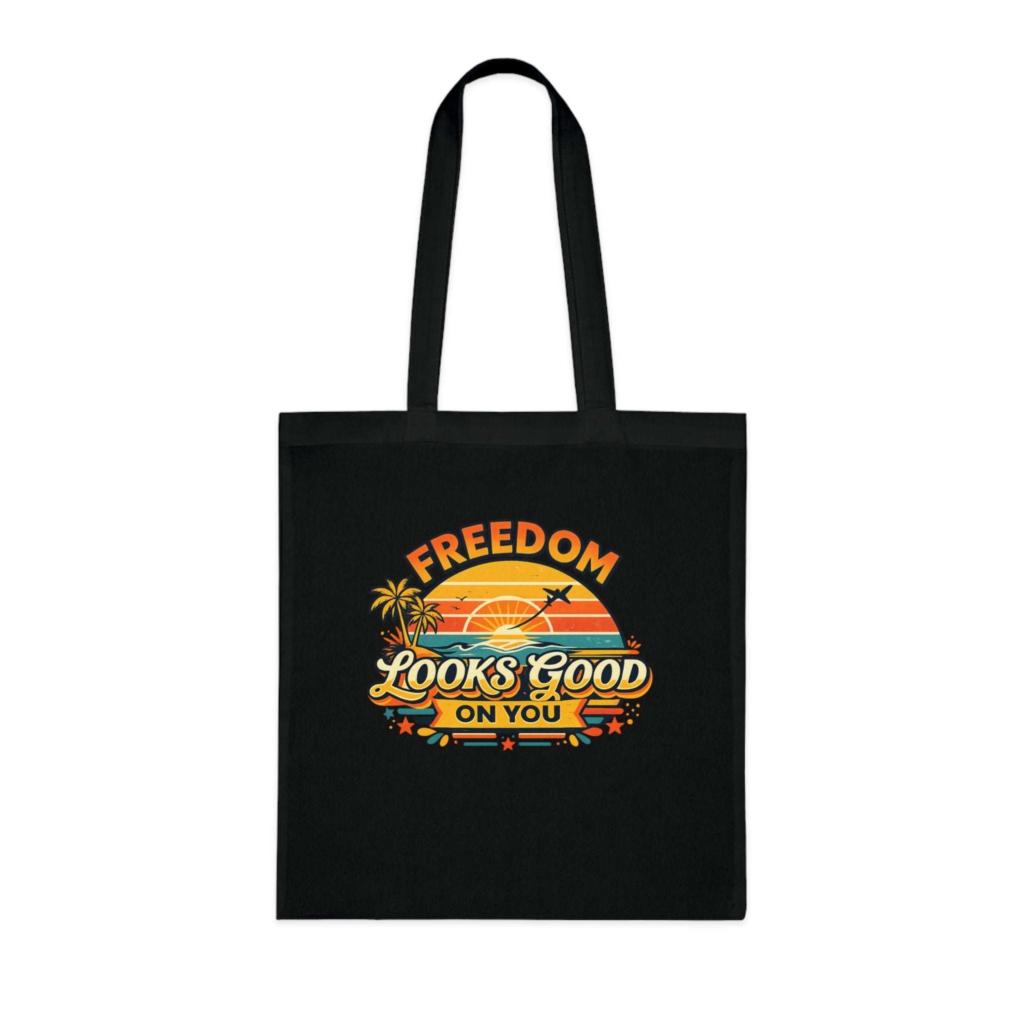 Freedom Looks Good On You Tote Bag – Retro Travel Canvas Tote