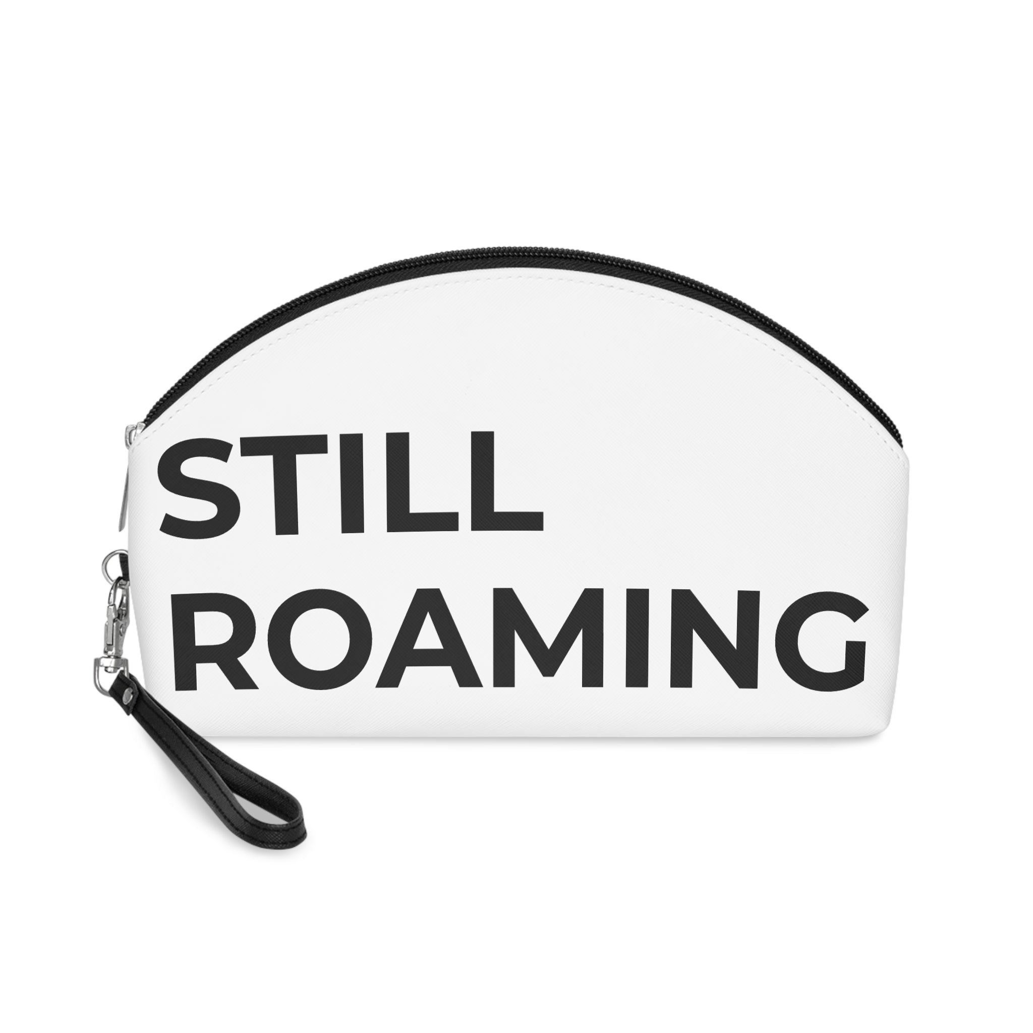 Lightweight travel makeup bag packed inside carry on luggage
